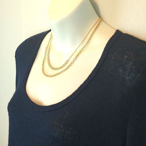 Charming Charlie knit blue long sleeve sweater with crochet and keyhole back Y2K - Picture 2 of 9